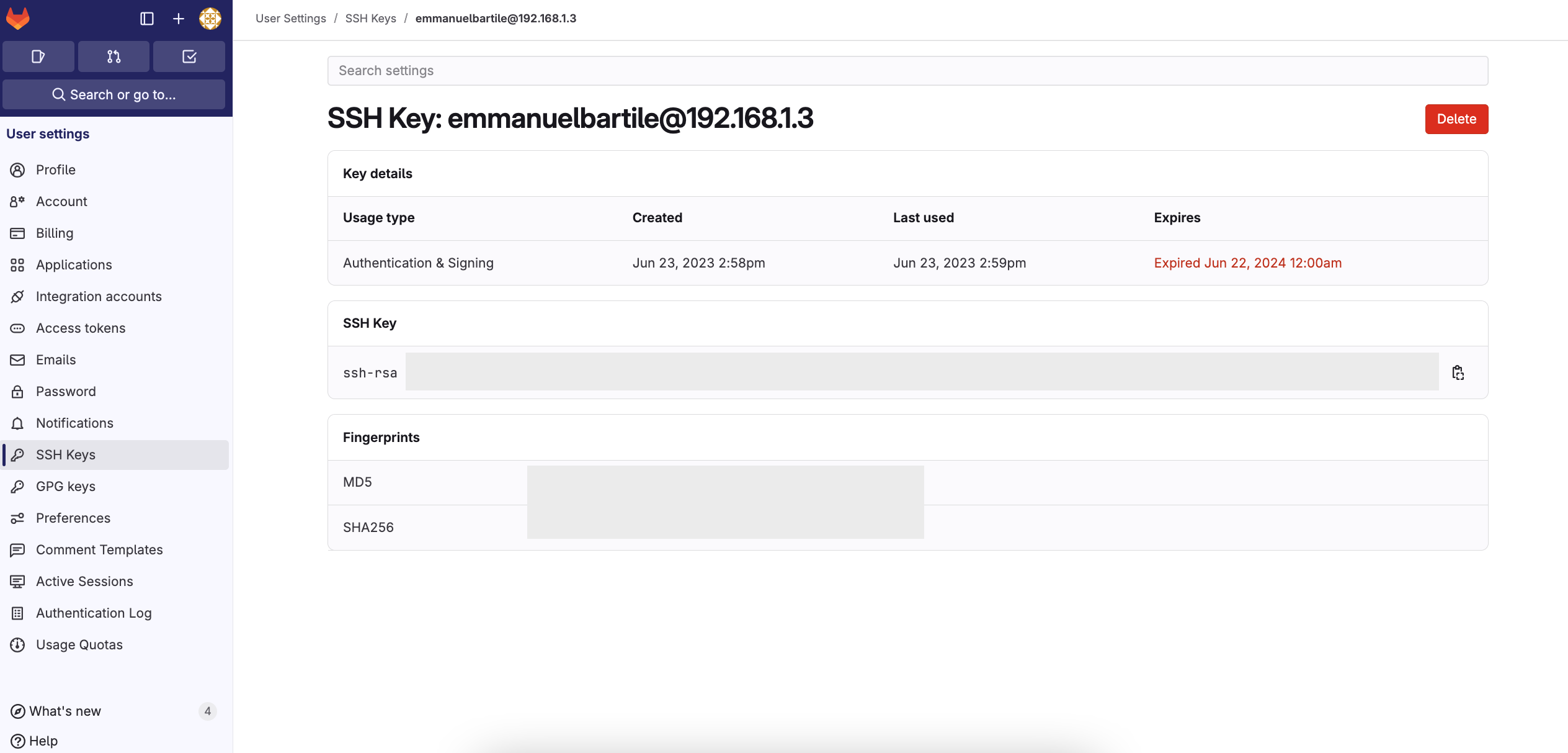 GitLab SSH Key